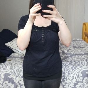 🌷5 for 25. Fashion Bug:Black Peasant Style Blouse